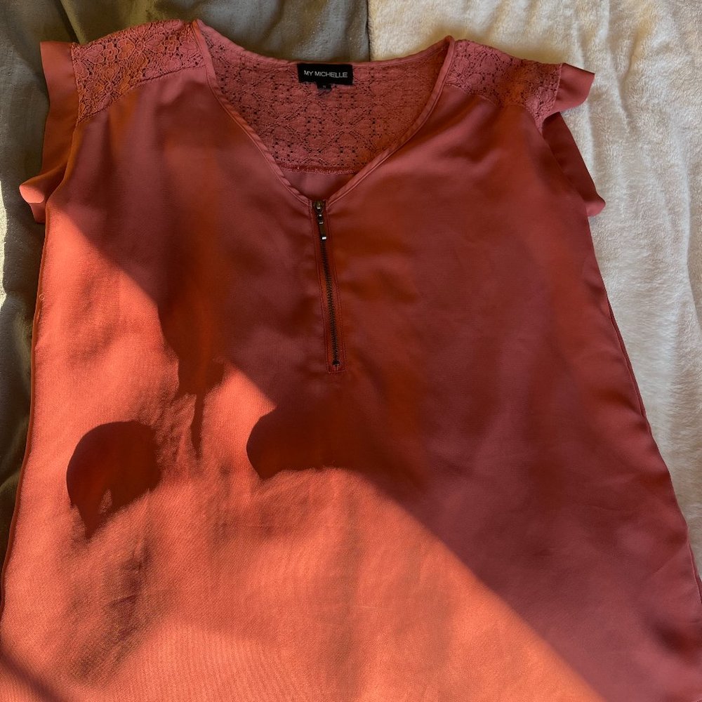 My Michelle Zipper Blouse